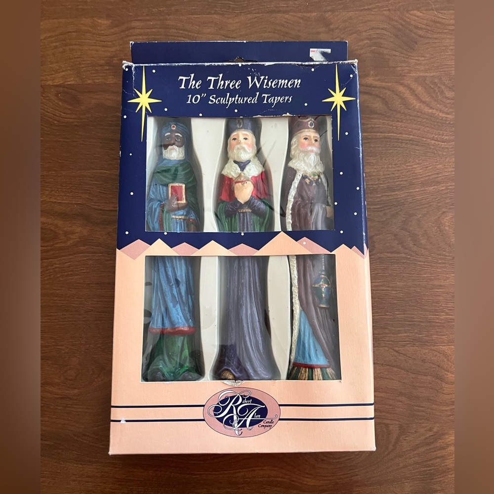 Vintage America Three Wisemen Sculptured Tapers - Christmas Decor